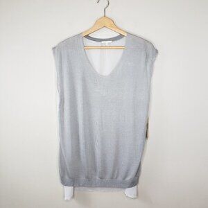 NWT Mystree Mixed Media Top with Sheer Back Size Medium